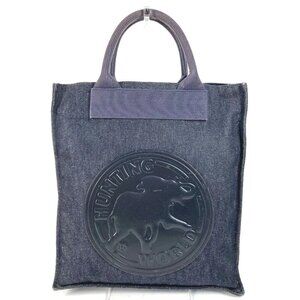 HUNTING WORLD Logo Hand Bag Tote Bag Denim Blue